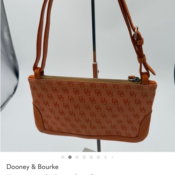 Dooney & Bourke Orange Leather Trim Wristlet #45 - Picture 11 of 13